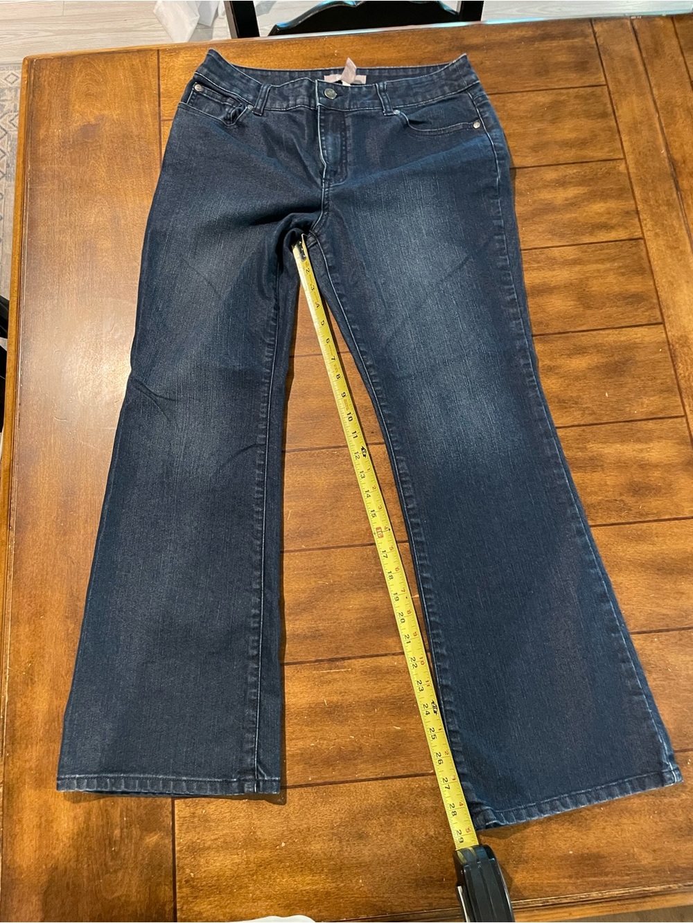 Chico's Women's Dark Blue Flared Wide-Leg Jeans